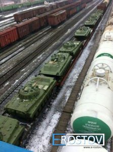 Состав с бронетанковой техникой — под Ростовом-на-Дону Состав с бронетанковой техникой — под Ростовом-на-Дону